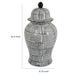 Loi Temple Jar with Lid | Black White Grid Pattern Ceramic | 17" Decor