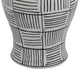 Loi Temple Jar with Lid | Black White Grid Pattern Ceramic | 13" Decor
