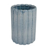Scalloped Planter | Cylindrical Shape | Speckled Blue Ceramic 11"