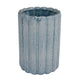Scalloped Planter | Cylindrical Shape | Speckled Blue Ceramic 11"