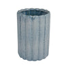Scalloped Planter | Cylindrical Shape | Speckled Blue Ceramic 11"