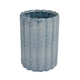 Scalloped Planter | Cylindrical Shape | Speckled Blue Ceramic 11"