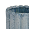 Scalloped Planter | Cylindrical Shape | Speckled Blue Ceramic 11"