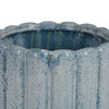 Scalloped Planter | Cylindrical Shape | Speckled Blue Ceramic 11"