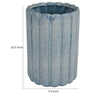 Scalloped Planter | Cylindrical Shape | Speckled Blue Ceramic 11"
