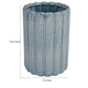 Scalloped Planter | Cylindrical Shape | Speckled Blue Ceramic 11"