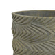 Cylindrical Planter | Raised Feather Motifs | Gray & Gold Terracotta 7"