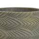 Cylindrical Planter | Raised Feather Motifs | Gray & Gold Terracotta 7"