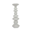 Tabletop Pillar C&le St& | Stacked Geometric Shapes | White Resin 18"