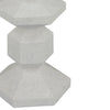 Tabletop Pillar C&le St& | Stacked Geometric Shapes | White Resin 18"