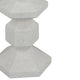 Tabletop Pillar C&le St& | Stacked Geometric Shapes | White Resin 18"