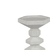 Tabletop Pillar C&le St& | Stacked Geometric Shapes | White Resin 18"