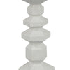 Tabletop Pillar C&le St& | Stacked Geometric Shapes | White Resin 18"