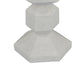 Tabletop Pillar C&le St& | Stacked Geometric Shapes | White Resin 18"