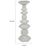 Tabletop Pillar C&le St& | Stacked Geometric Shapes | White Resin 18"