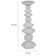 Tabletop Pillar C&le St& | Stacked Geometric Shapes | White Resin 18"