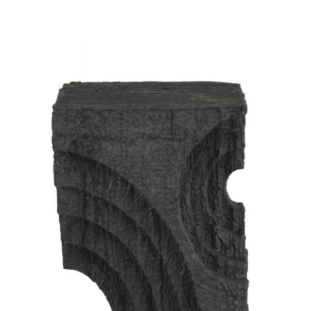 Tabletop Decor | Pillar C&le St& | Geometric Cutouts | Black Resin 21"