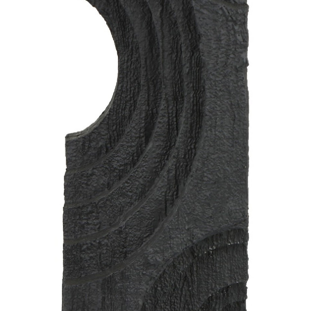 Tabletop Decor | Pillar C&le St& | Geometric Cutouts | Black Resin 21"