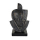 Tabletop Decor | Cubist Style Sculpture w Base | Dark Gray Resin 11"