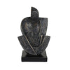Tabletop Decor | Cubist Style Sculpture w Base | Dark Gray Resin 11"