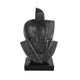 Tabletop Decor | Cubist Style Sculpture w Base | Dark Gray Resin 11"