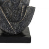Tabletop Decor | Cubist Style Sculpture w Base | Dark Gray Resin 11"