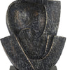 Tabletop Decor | Cubist Style Sculpture w Base | Dark Gray Resin 11"