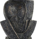 Tabletop Decor | Cubist Style Sculpture w Base | Dark Gray Resin 11"