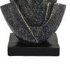 Tabletop Decor | Cubist Style Sculpture w Base | Dark Gray Resin 11"