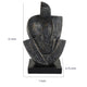 Tabletop Decor | Cubist Style Sculpture w Base | Dark Gray Resin 11"