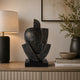 Tabletop Decor | Cubist Style Sculpture w Base | Dark Gray Resin 11"