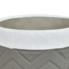 Decorative Planter | Chevron Design | Gray & White 7" Terracotta
