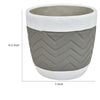 Decorative Planter | Chevron Design | Gray & White 7" Terracotta