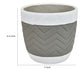 Decorative Planter | Chevron Design | Gray & White 7" Terracotta