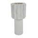Asmi Decorative Vase | 2-Tier Design | Wavy Ribbed White Ceramic 14"