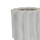 Asmi Decorative Vase | 2-Tier Design | Wavy Ribbed White Ceramic 14"