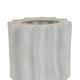 Asmi Decorative Vase | 2-Tier Design | Wavy Ribbed White Ceramic 14"