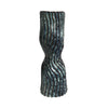 Decorative Vase | Fluted Hourglass Shape | Blue & Bronze Ceramic 16"