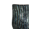 Decorative Vase | Fluted Hourglass Shape | Blue & Bronze Ceramic 16"