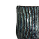 Decorative Vase | Fluted Hourglass Shape | Blue & Bronze Ceramic 16"