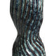 Decorative Vase | Fluted Hourglass Shape | Blue & Bronze Ceramic 16"