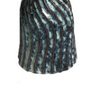Decorative Vase | Fluted Hourglass Shape | Blue & Bronze Ceramic 16"