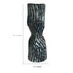 Decorative Vase | Fluted Hourglass Shape | Blue & Bronze Ceramic 16"