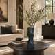 Decorative Vase | Fluted Hourglass Shape | Blue & Bronze Ceramic 16"
