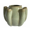 Tulipiere Vase | Crackled Texture | Sage Green & Brown Ceramic 9"