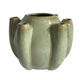 Tulipiere Vase | Crackled Texture | Sage Green & Brown Ceramic 9"