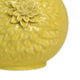 Decorative Vase | 3D Dahlia Applique | Relief Petals | Yellow Ceramic 13"