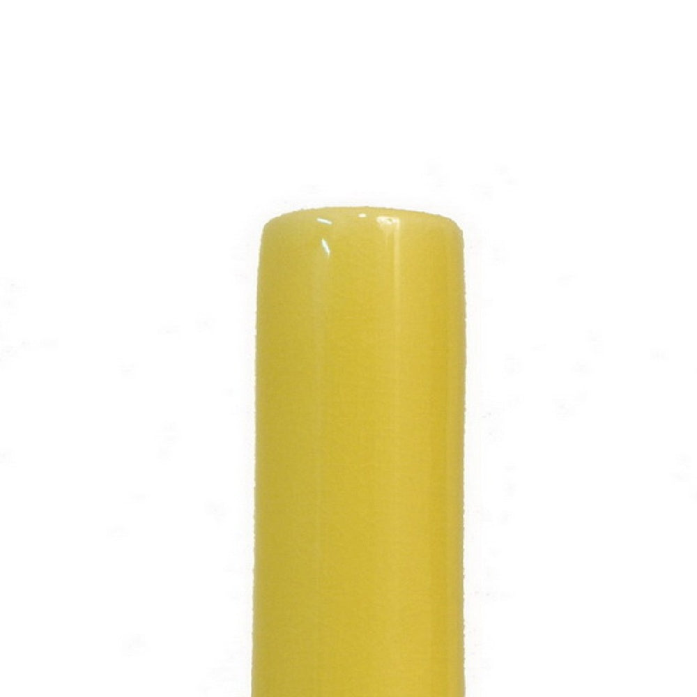 Decorative Vase | 3D Dahlia Applique | Relief Petals | Yellow Ceramic 13"