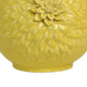Decorative Vase | 3D Dahlia Applique | Relief Petals | Yellow Ceramic 13"