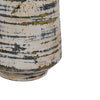 Gold Drip Vase | Ribbed Texture | Distress Gray & White Ceramic 14"